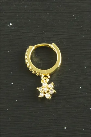 Yıldız Lüks Çelik Kulak Burun Piercing 1 Adet - Sarı