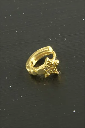 Yıldız Lüks Çelik Kulak Burun Piercing 1 Adet - Gümüş Rengi