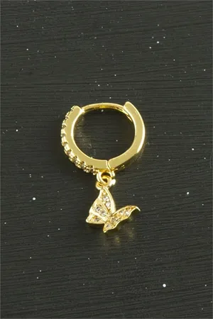 Kelebek Lüks Çelik Kulak Burun Piercing 1 Adet - Sarı