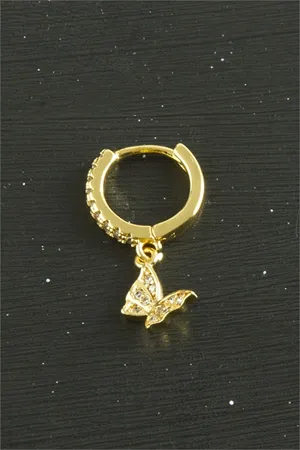 Kelebek Lüks Çelik Kulak Burun Piercing 1 Adet - Sarı