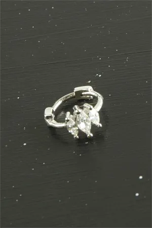 Zikzak Lüks Çelik Kulak Burun Piercing 1 Adet - Gümüş Rengi