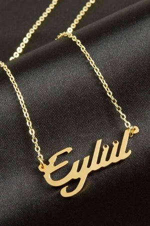 Eylül isimli kolye (Kişiye Özel) - Sarı