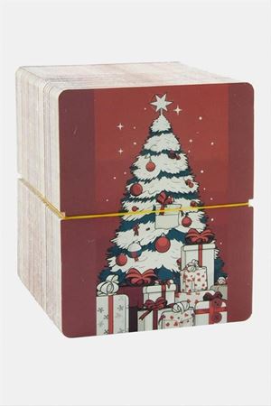 Noel Ağacı Yılbaşı Bileklik Kartı 200 Adet - Kırmızı
