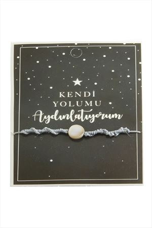 Sedef İp Bileklik - Gri