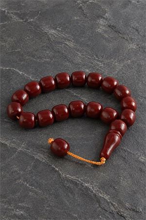 17'li Oval Şakşak Tesbih - Bordo