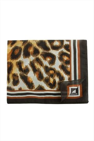 Leopar Desenli Bandana 50*50 - Kahverengi