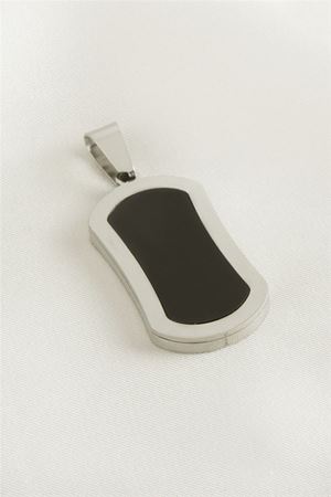 Oval Çelik Kolye Ucu 1,5*3 cm - Gümüş Rengi