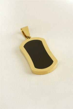 Oval Çelik Kolye Ucu 1,5*3 cm - Sarı