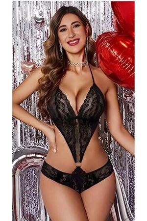 Kadın Siyah Dantel Detaylı Babydoll