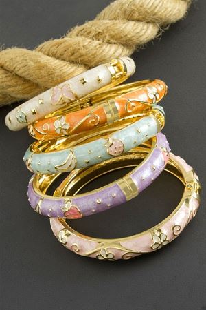 Taşlı Mineli Kelepçe Çocuk  Bileklik - Model-2