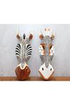 Ahşap Duvara Asmalı Maske Zebra