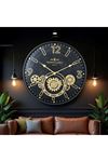Çarklı Duvar Saati Altın Rengi Detaylı 59 cm
