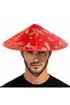 Kırmızı Saten Dragon İşlemeli Şapka – Lastikli