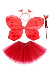 Kırmızı Kelebek Kostümü - Kostüm Aksesuar Seti 4 Parça