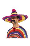 Sombrero Meksika Şapkası Renkli Örme Hasır Yetişkin Boy