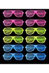 Retro Neon Fosforlu Panjur Gözlük - 12 Adet