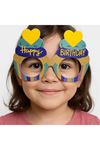 Cupcake Temalı Doğum Günü Renkli Karton Happy Birthday Gözlüğü 6 Adet