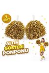1 Çift Altın Renk Okul Gösteri Ponponları Ekstra Dolgun