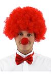 Kırmızı Renk Kıvırcık Afro Palyaço Seti