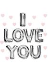 I Love You Folyo Balon Gümüş Renk 35 CM