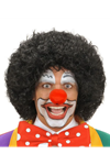 Siyah Kıvırcık Afro Peruk ve Kırmızı Sünger Burun Seti