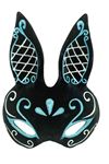 Siyah Mavi Beyaz Simli Tavşan Maskesi