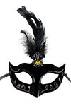 Siyah Tüylü Süet Parti Maskesi
