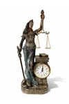 15x10 cm Polyester Saatli Adalet Figürü