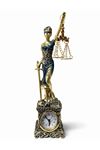 26x7 cm Polyester Saatli Adalet Figürü