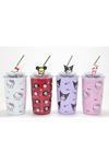 Sanrio Hello Kitty Ve Kuromi Figürlü Isı Muhafazalı Metal Pipetli Çelik Kupa