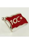 Cumhuriyetin 100. Yılına Özel Yaka Rozet - Gümüş Rengi