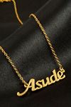 Asude isimli kolye (Kişiye Özel) - Sarı