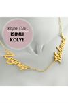 Kişiye Özel Çift İsim Yazılı Kolye - Sarı