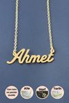 Ahmet İsimli Kolye - Sarı
