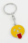 Dil Çıkaran Emoji Metal Anahtarlık - Sarı