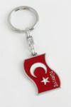 Ay Yıldız Metal Anahtarlık - Kırmızı