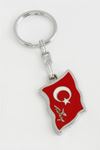 Ay Yıldız Metal Anahtarlık - Kırmızı