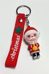 Yılbaşı Noel Baba Silikon Anahtarlık - Kırmızı
