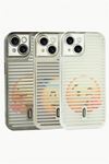iPhone 15 Desenli Lüx Silikon Kılıf - Açık Gri