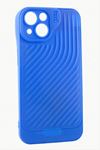 iPhone 13 6.1 Çizgili Lüx Gear Silikon Kılıf - Mavi