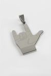 Rocky İşareti Çelik Kolye Ucu 3,5 cm - Gümüş Rengi