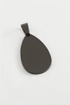 Oval İsim Yazılabilir Çelik Kolye Ucu 4 cm - Siyah