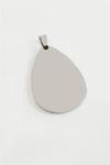 Oval İsim Yazılabilir Çelik Kolye Ucu 4,5 cm - Gümüş Rengi