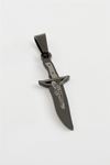 Hançer Çelik Kolye Ucu 3 cm - Siyah