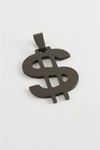Dolar Çelik Kolye Ucu 3 cm - Siyah