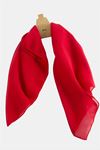 Kırmızı Siyah Şifon Fular 50 cm - Kırmızı