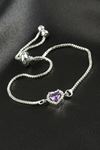 Kalp Zirkon Taşlı Asansörlü Bileklik ( Ciddi İlişki Bilekliği) - Mor