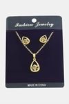Oval Kartanesi Zirkon Taşlı Set Kolye - Karışık Renk 1