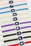 Kare Nazar Makrome Örgülü Bileklik - Karışık Renk 1