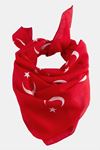 Ay Yıldız Desenli Bandana 50*50 - Kırmızı